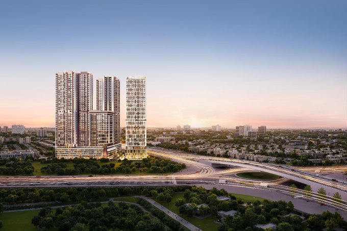 Phối cảnh dự án Picity Sky Park tại nút giao quốc lộ 1A và đại lộ Phạm Văn Đồng. Ảnh: Pi Group