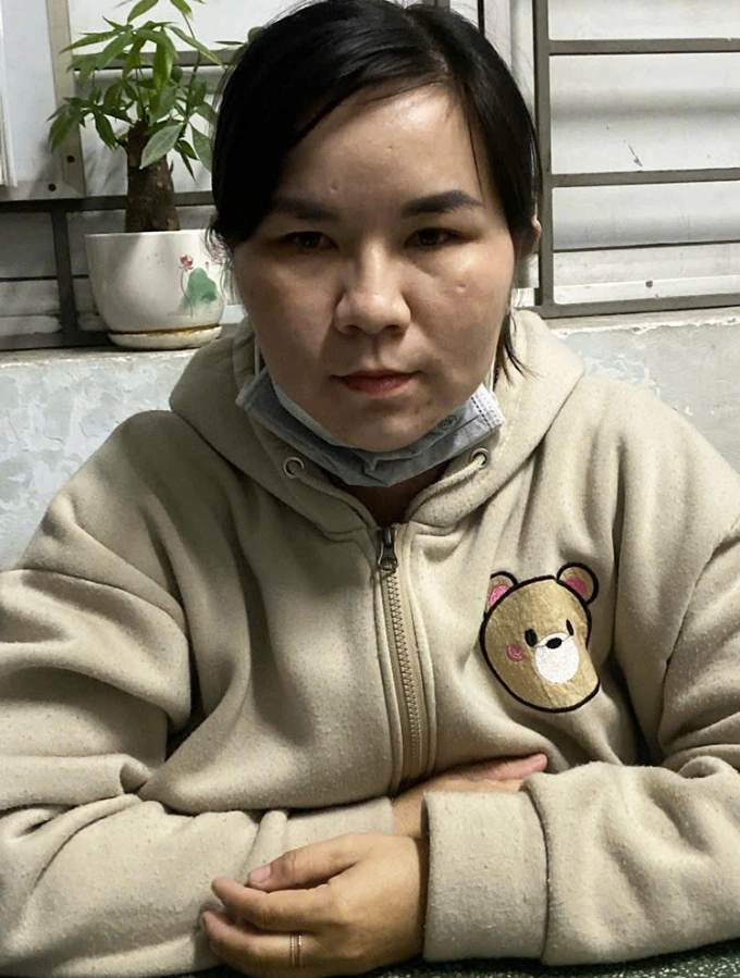 Nguyễn Thị Thanh Tuyền tại cơ quan điều tra. Ảnh: Thường Sơn