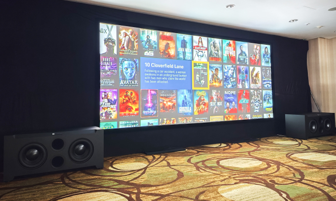 Điểm nổi bật tại P.H.E. Show 2025 là hệ thống giải trí siêu cao cấp (ultra luxury cinema) với tổng công suất tới 20.800 W do Thanh Tùng Audio