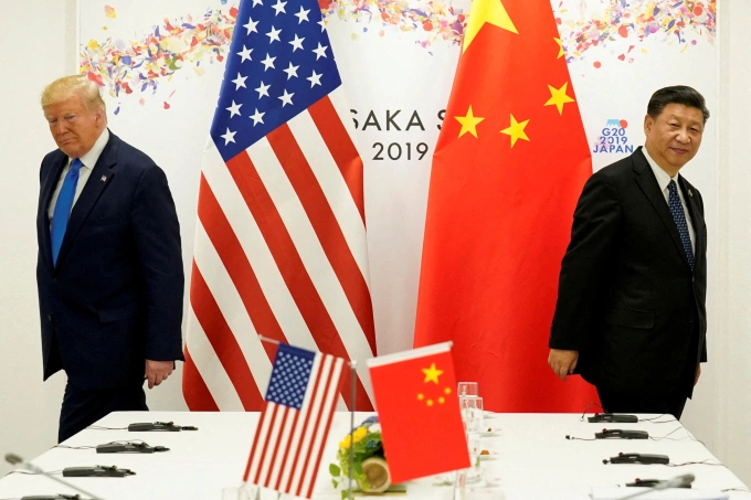 Tổng thống Mỹ Donald Trump và Chủ tịch Trung Quốc Tập Cận Bình tại Nhật Bản năm 2019. Ảnh: Reuters