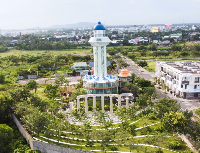 Một góc công viên Olympus đã hoàn thiện tại dự án. Ảnh: Hodeco
