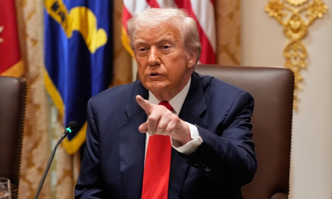 Tổng thống Mỹ Donald Trump tại Nhà Trắng ngày 14/10. Ảnh: AP