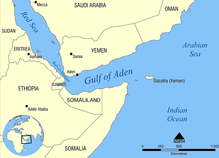 Vị trí Vịnh Aden và Somalia. Đồ họa: Wikipedia Vị trí Vịnh Aden và Somalia. Đồ họa: Wikipedia