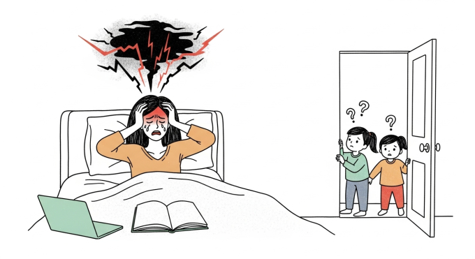 Tôi lo lắng vì hay mất kiểm soát, quát tháo các con mỗi khi đau đầu