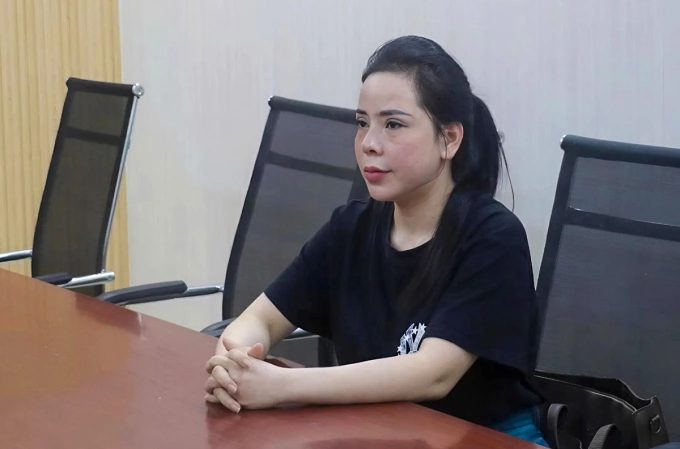 Nghi can Hiền tại cơ quan điều tra. Ảnh: Công an cung cấp