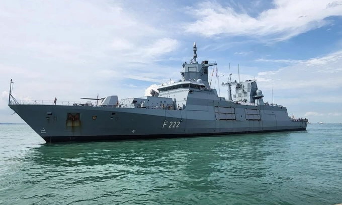 Hộ vệ hạm Baden-Wuerttemberg trong ảnh chụp tháng 10/2024. Ảnh: Warship Cam