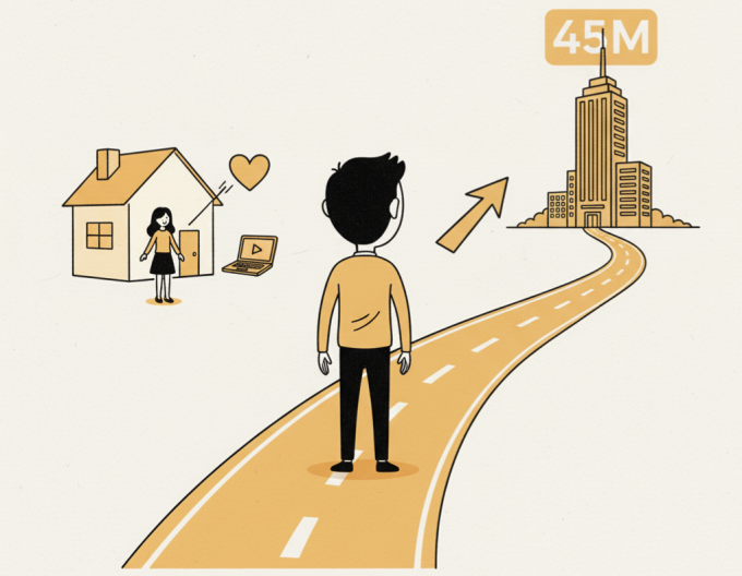 Có nên sống xa vợ mới cưới để kiếm thu nhập tháng 45 triệu đồng