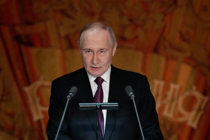 Tổng thống Nga Vladimir Putin phát biểu tại một sự kiện ở Moskva ngày 17/10. Ảnh: AFP