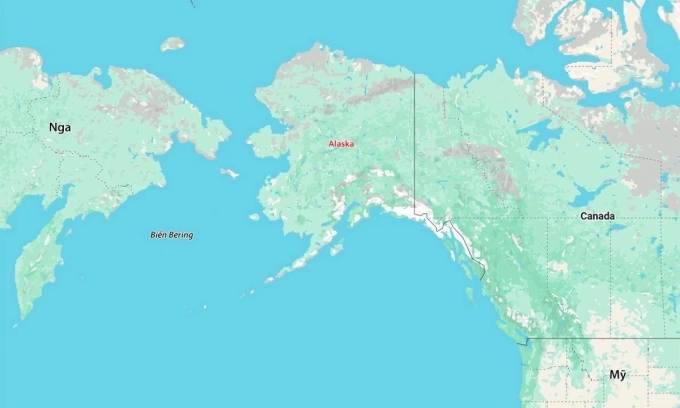 Vị trí Nga và Alaska. Đồ họa: Google Maps