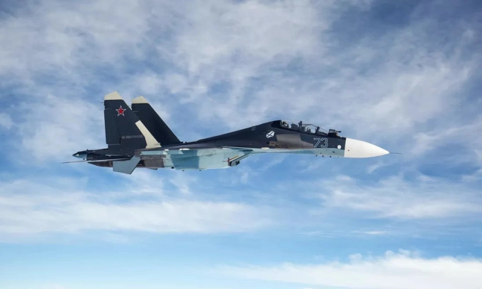 Tiêm kích Su-30SM Nga trong cuộc diễn tập của Hạm đội Biển Đen ở vùng Krasnodar năm 2018. Ảnh: RIA Novosti