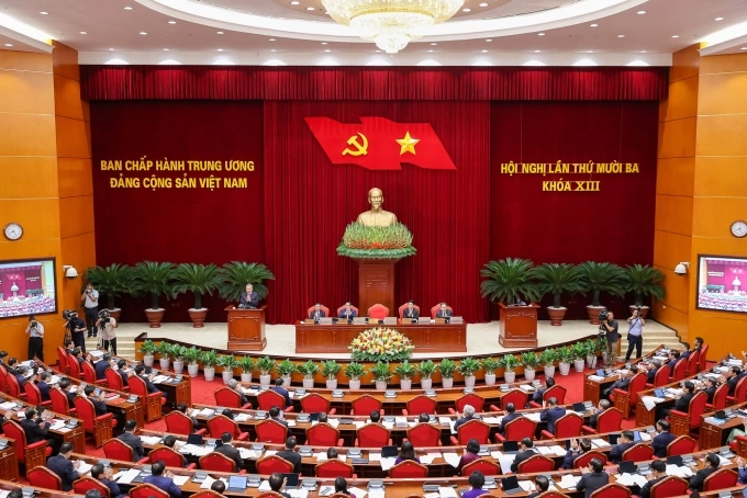 Tổng Bí thư Tô Lâm phát biểu khai mạc Hội nghị lần thứ 13, Ban Chấp hành Trung ương Đảng khoá 13. Ảnh: VGP/Nhật Bắc