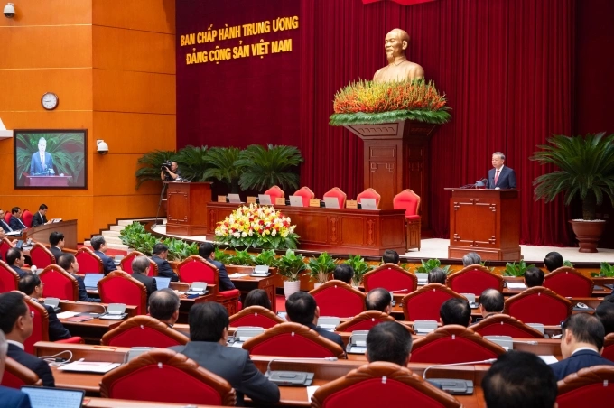 Theo Tổng Bí thư Tô Lâm phát biểu tại hội nghị Trung ương 13, khóa 13. Ảnh: VGP/Nhật Bắc