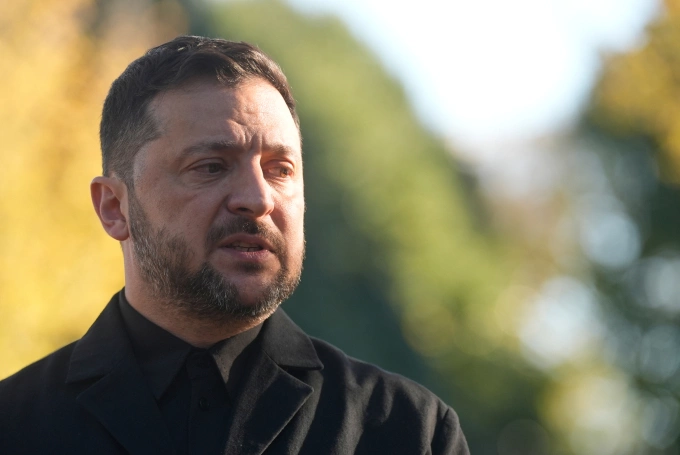 Tổng thống Ukraine Volodymyr Zelensky tại Washington ngày 17/10. Ảnh: AP