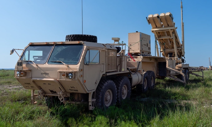 Xe bệ phóng của tổ hợp Patriot tại căn cứ Cavazos ở bang Texas, Mỹ hồi tháng 9. Ảnh: US Army