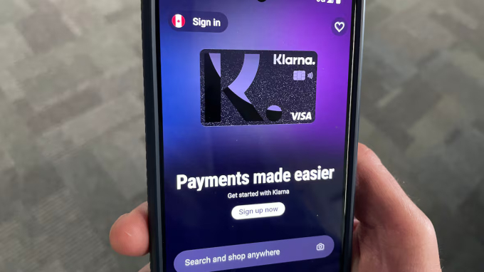 Giao diện của Klarna trên màn hình điện thoại. Ảnh: CBC