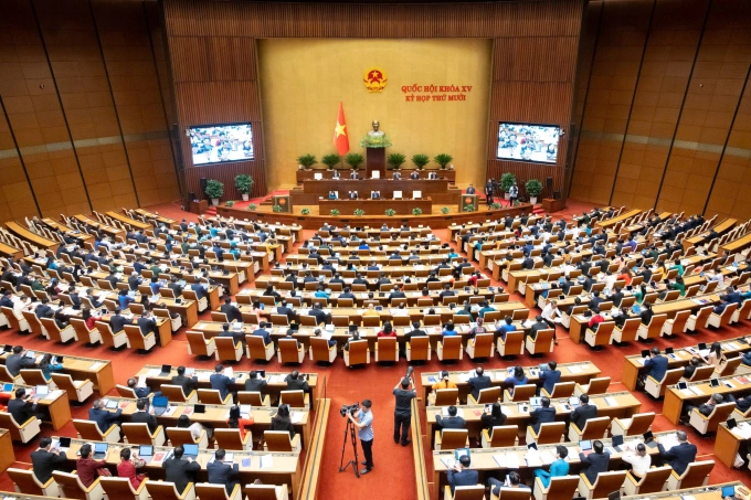 Đại biểu Quốc hội tại hội trường Diên Hồng, sáng 20/10. Ảnh: Cổng TTĐT Quốc hội