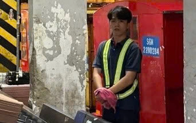 Trần Anh Phương Vũ lúc bị bắt. Ảnh: Công an cung cấp