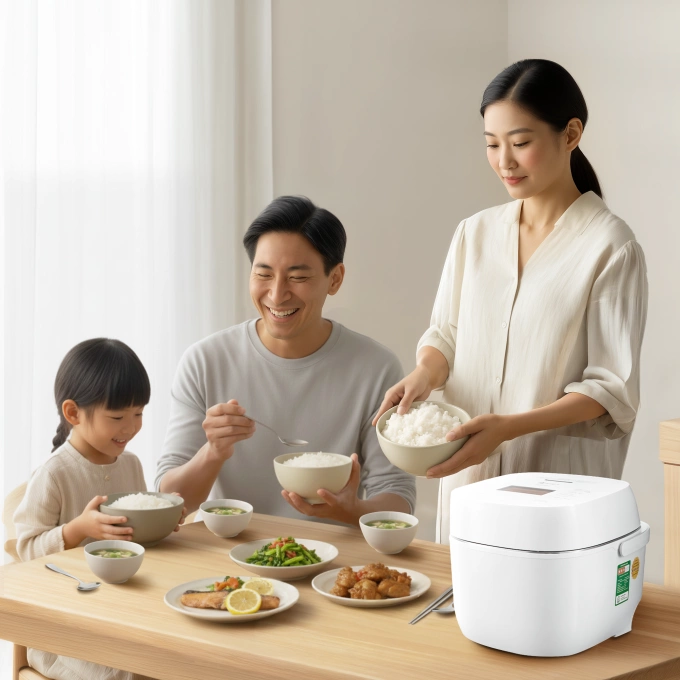 Sản phẩm nồi cơm điện cao cấp RC-18VXWVN(W). Ảnh: Toshiba
