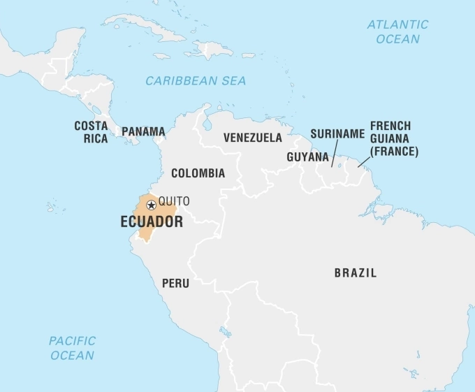Vị trí Ecuador. Đồ họa: Britannica