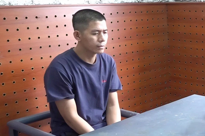 Nghi can Phương tại cơ quan điều tra. Ảnh: Công an cung cấp