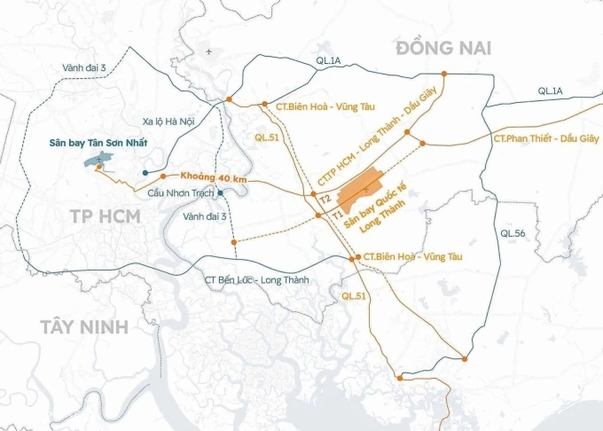Ngoài đường sắt, nhiều tuyến đường được đầu tư xây dựng để kết nối khi vận hành sân bay Long Thành. Đồ họa: Hoàng Thanh