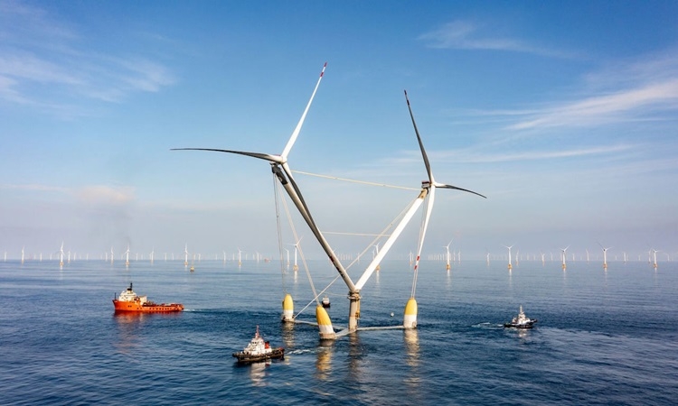 Trung Quốc phát triển turbine nổi 50 MW chống gió bão