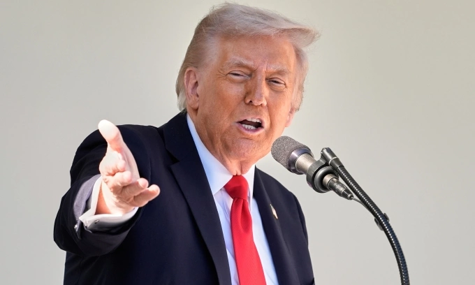 Tổng thống Mỹ Donald Trump phát biểu tại Nhà Trắng hôm 21/10. Ảnh: AP
