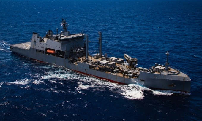 HMNZS Aotearoa tham gia diễn tập RIMPAC hồi năm 2024. Ảnh: US Navy