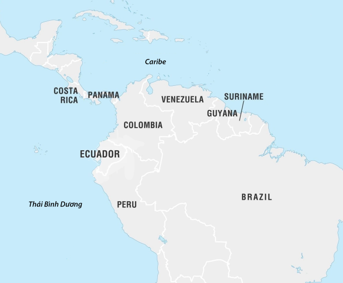 Vị trí Thái Bình Dương và Caribe. Đồ họa: Britannica