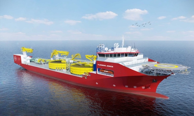 Tàu rải cáp Fleeming Jenkin của công ty Jan De Nul. Ảnh: Vessel Finder