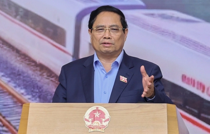 Thủ tướng Phạm Minh Chính phát biểu chiều 23/10. Ảnh: Nhật Bắc