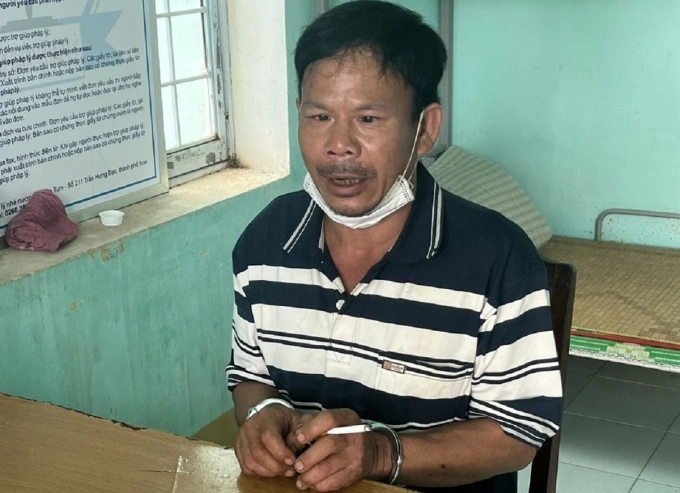 Mai Xuân Tùng tại cơ quan công an. Ảnh: Công an Quảng Ngãi