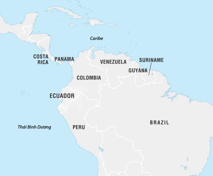 Vị trí Thái Bình Dương và Caribe. Đồ họa: Britannica