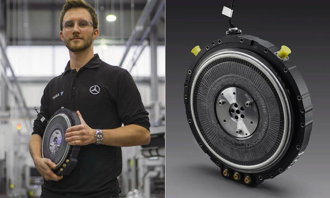 Môtơ điện mới của Yasa kích thước nhỏ gọn, và chỉ nặng 12 kg. Ảnh: Yasa