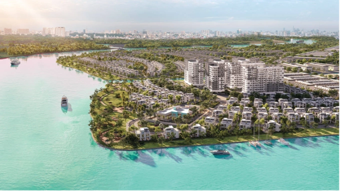 Khu đô thị sinh thái Chánh Mỹ sở hữu 3 mặt giáp sông Sài Gòn. Ảnh: HUD