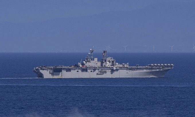 Tàu đổ bộ tấn công USS Iwo Jima diễn tập trên khu vực biển Carribe ngày 4/9. Ảnh: US Navy
