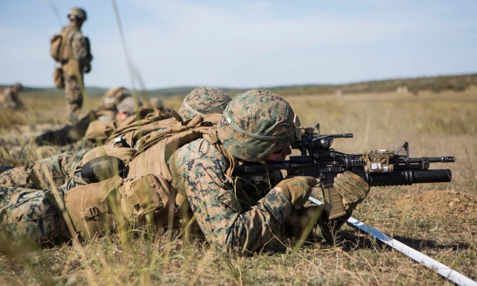 Thủy quân lục chiến Mỹ trong buổi huấn luyện tại Romania hồi năm 2019. Ảnh: US Marine