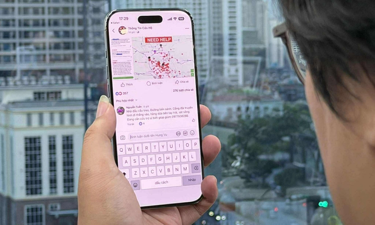 Bản đồ thông tin cứu hộ người dân Đà Nẵng, Huế