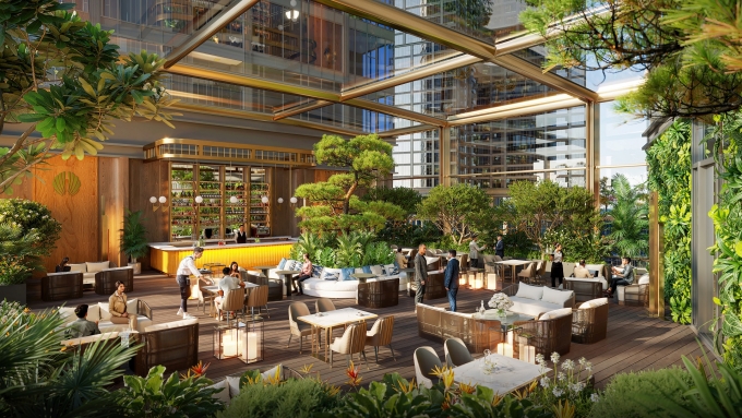 Garden Café là nơi học tập, làm việc, thư giãn của cư dân. Ảnh: Sun Property