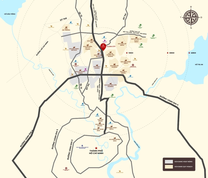 Hình ảnh bản đồ khu vực Đông Bắc TP HCM. Ảnh: G.Empire Group