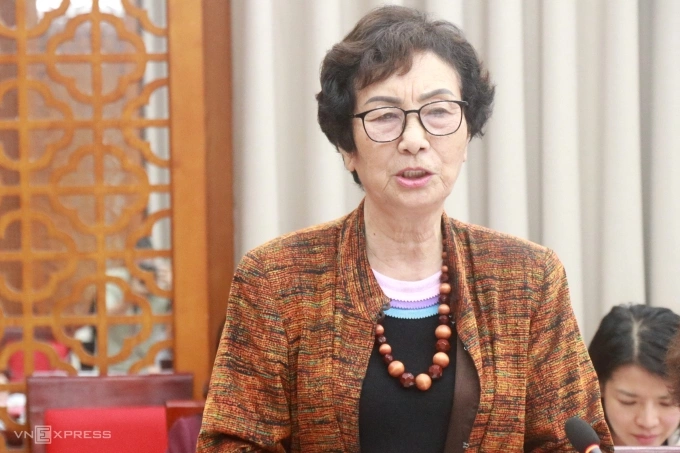 Bà Bùi Thị An tại hội nghị sáng 31/10. Ảnh: Võ Hải