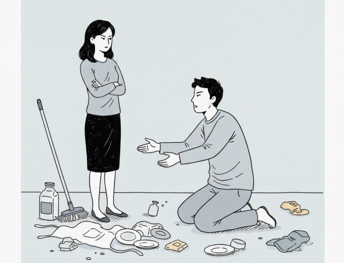 Vợ lương cao nhưng thường xuyên đánh, ném đồ đạc vào tôi