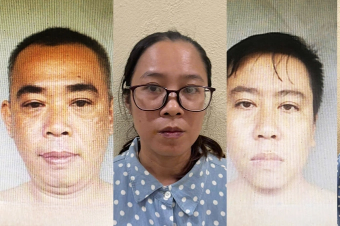 Từ trái sang Nguyễn Đức Khánh, Bùi Thị Mộng Thu và Khổng Đức Hồng. Ảnh: Công an TP HCM