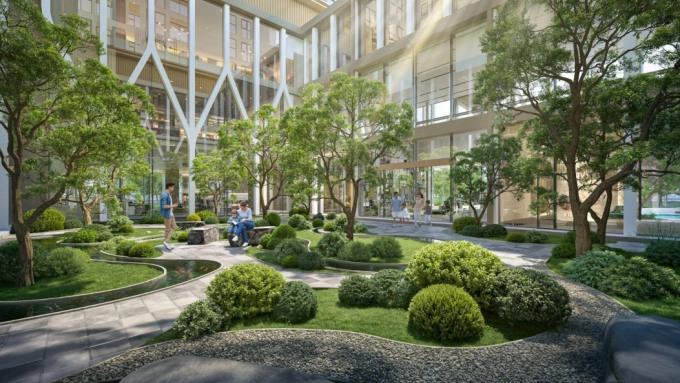 Không gian sống xanh tại dự án. Ảnh: Meygroup