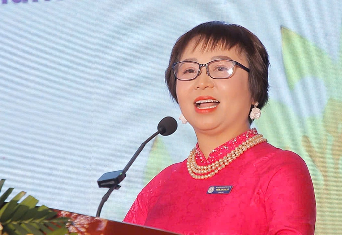 Bà Trần Thị Thu Hà, Giám đốc Văn phòng công nhận chất lượng quốc gia phát biểu tại buổi lễ. Ảnh: TTTT