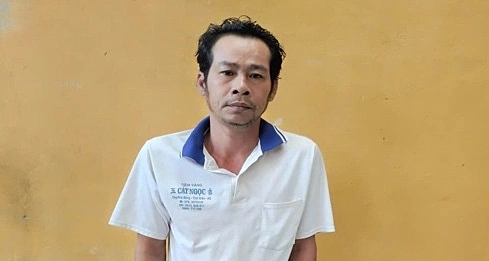 Nguyễn Văn Thanh Phương tại cơ quan điều tra. Ảnh: Dương Đông