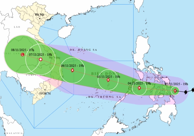 台风Kalmaegi可能从11月6日起引发雷暴和龙卷风