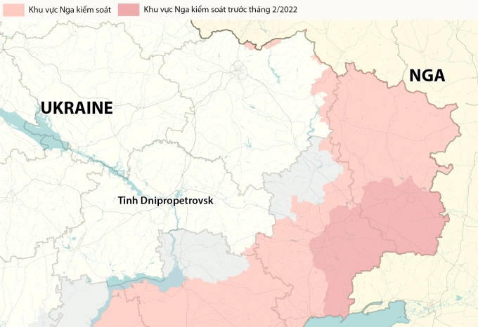 Vị trí tỉnh Dnipropetrovsk. Đồ họa: RYV