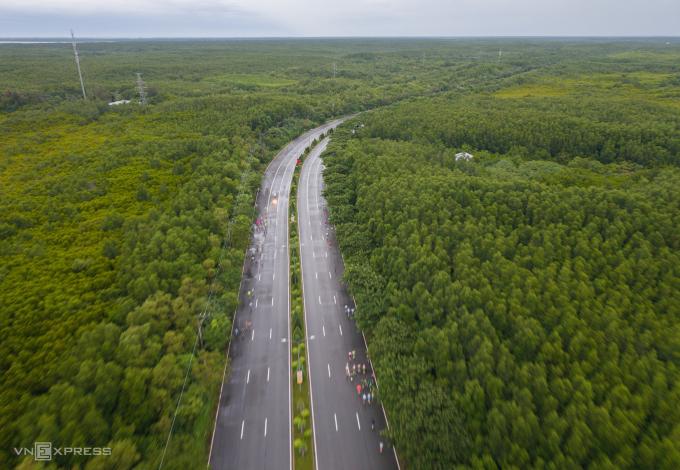 Đường Rừng Sác đi xuyên qua rừng Cần Giờ, tháng 9/2025. Ảnh: Quỳnh Trần