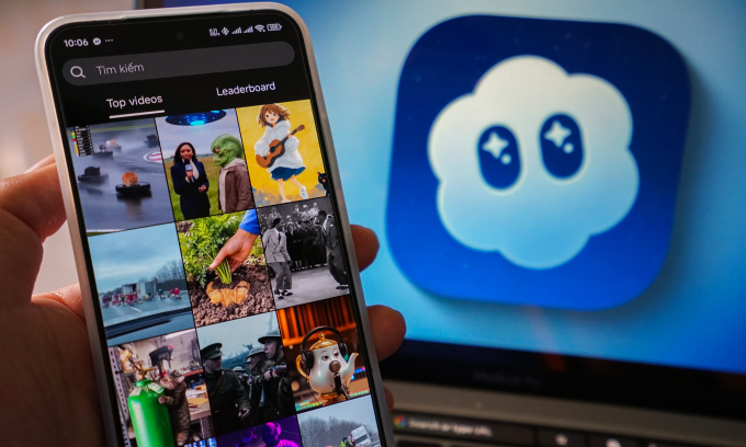 Giao diện OpenAI Sora hiển thị trên một chiếc smartphone Android. Ảnh: Bảo Lâm